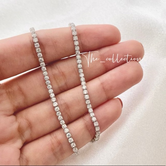 STERLING SILVER TENNIS CHOKER - Picture 3 of 3